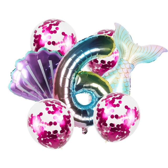 8pcs Mermaid Birthday Party Balloon Decoration