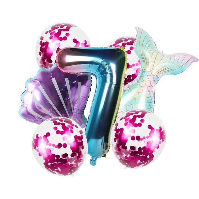 8pcs Mermaid Birthday Party Balloon Decoration