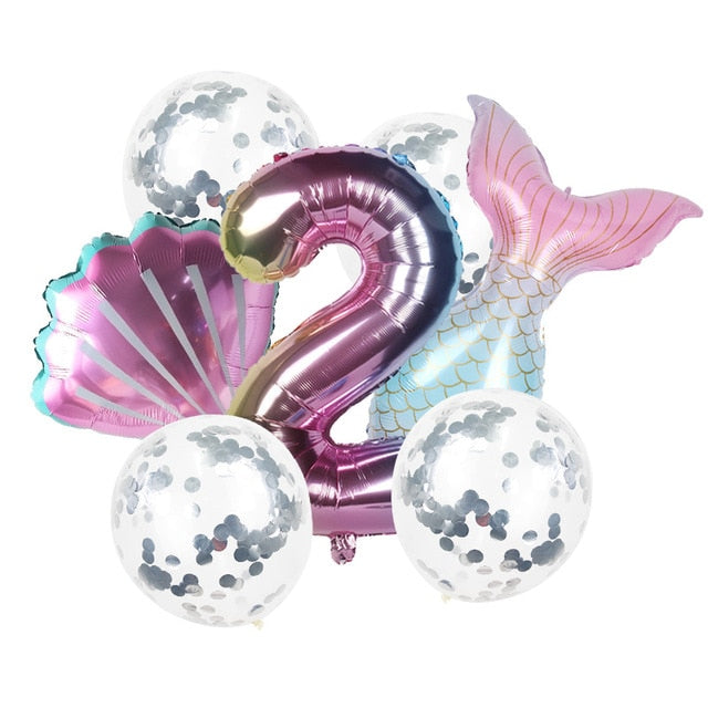 8pcs Mermaid Birthday Party Balloon Decoration