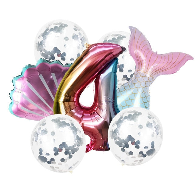 8pcs Mermaid Birthday Party Balloon Decoration
