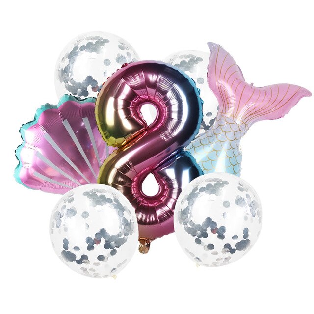 8pcs Mermaid Birthday Party Balloon Decoration