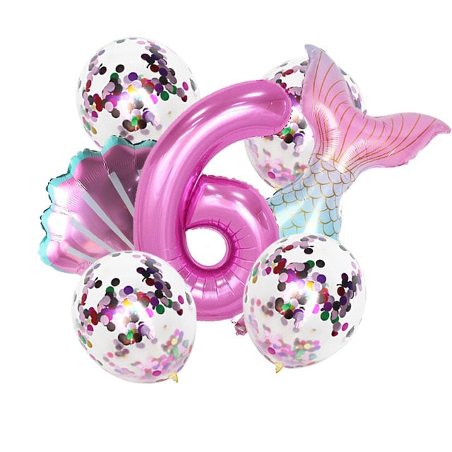 8pcs Mermaid Birthday Party Balloon Decoration