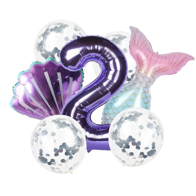 8pcs Mermaid Birthday Party Balloon Decoration