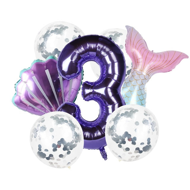 8pcs Mermaid Birthday Party Balloon Decoration