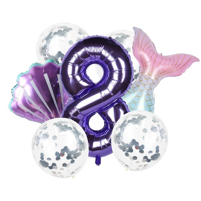 8pcs Mermaid Birthday Party Balloon Decoration