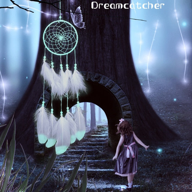 2 Ring Dream Catcher With Feather Wall Decor