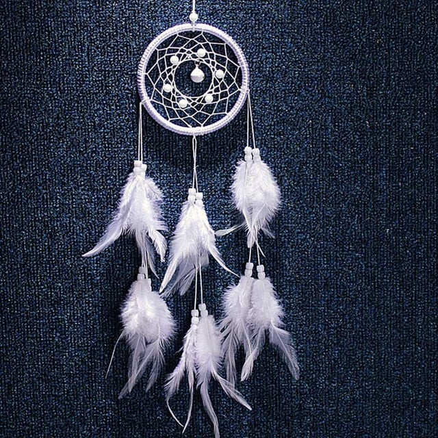 2 Ring Dream Catcher With Feather Wall Decor