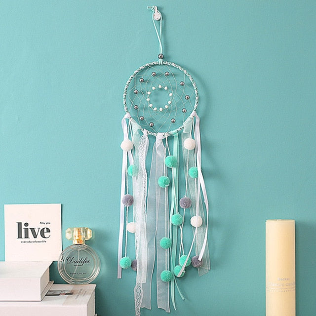 2 Ring Dream Catcher With Feather Wall Decor