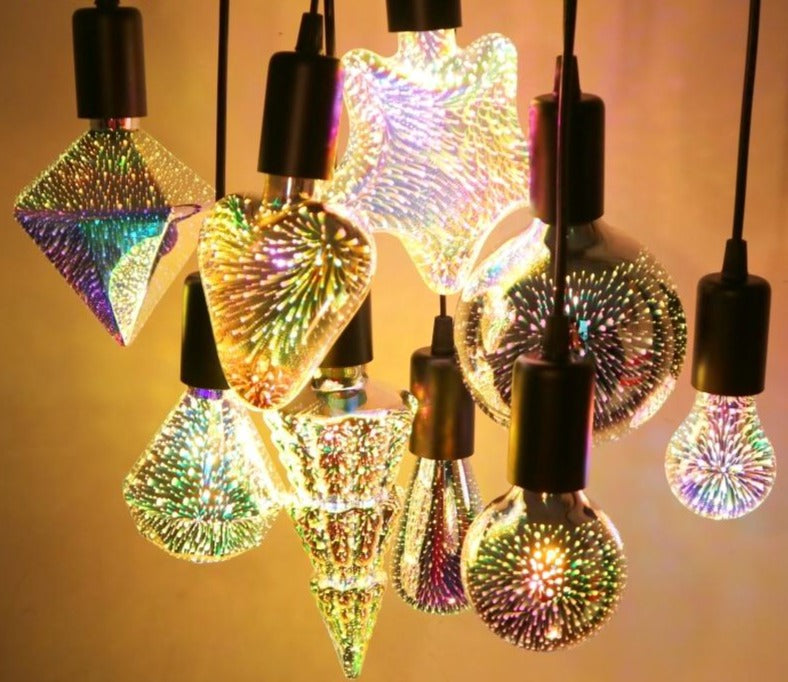 3D LED Light Bulb Fireworks Holiday Decor
