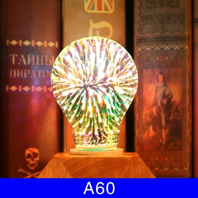 3D LED Light Bulb Fireworks Holiday Decor