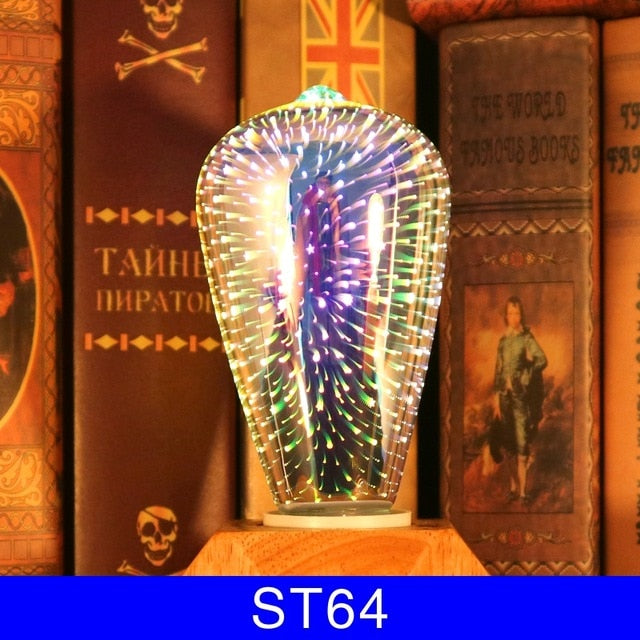 3D LED Light Bulb Fireworks Holiday Decor