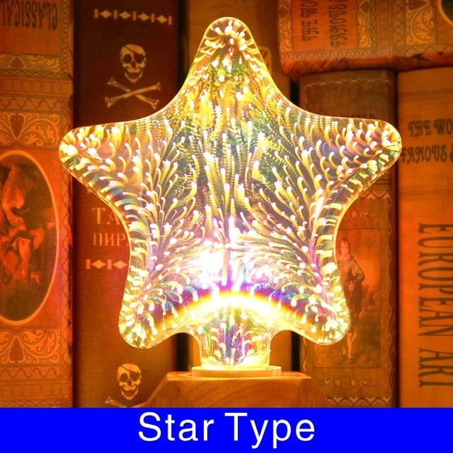 3D LED Light Bulb Fireworks Holiday Decor