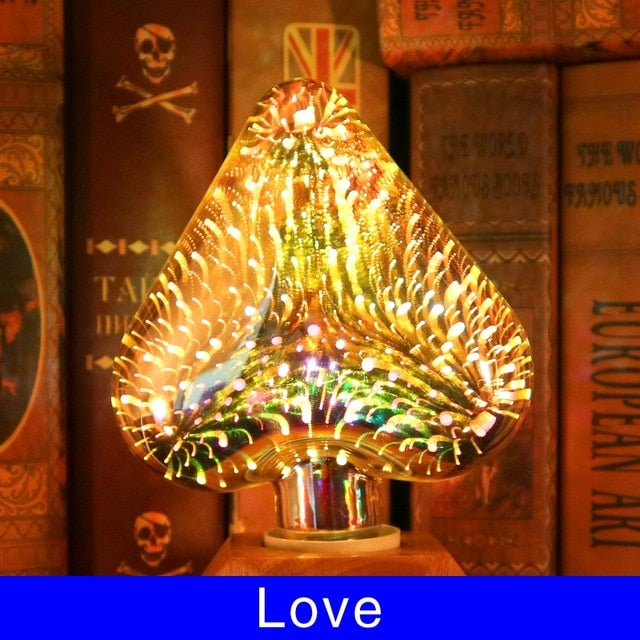 3D LED Light Bulb Fireworks Holiday Decor