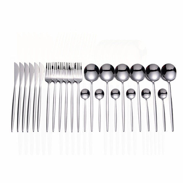 24pcs Gold Set Stainless Steel Dinnerware