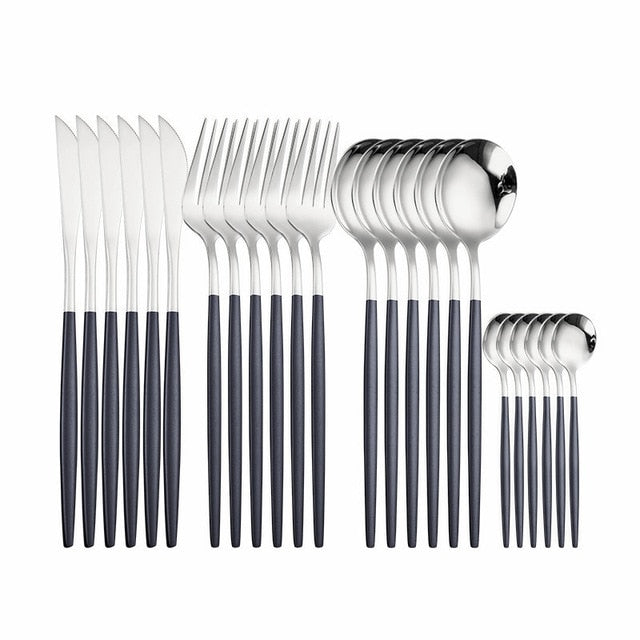 24pcs Gold Set Stainless Steel Dinnerware