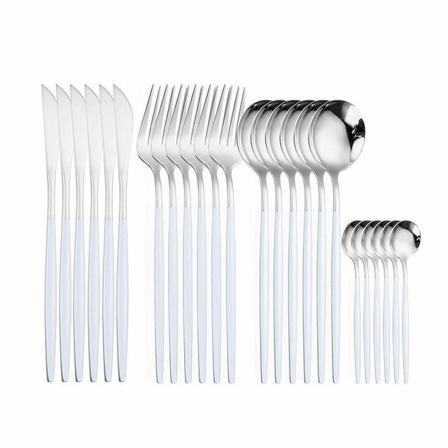 24pcs Gold Set Stainless Steel Dinnerware