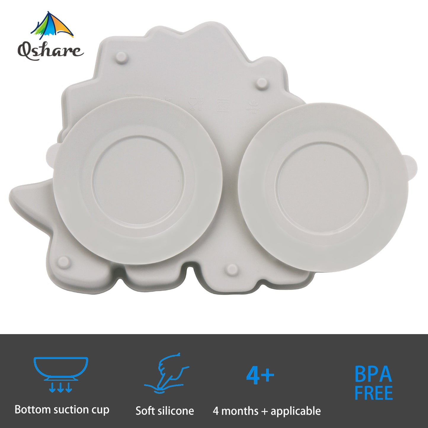 Silicone Baby Dinosaur Suction Plate