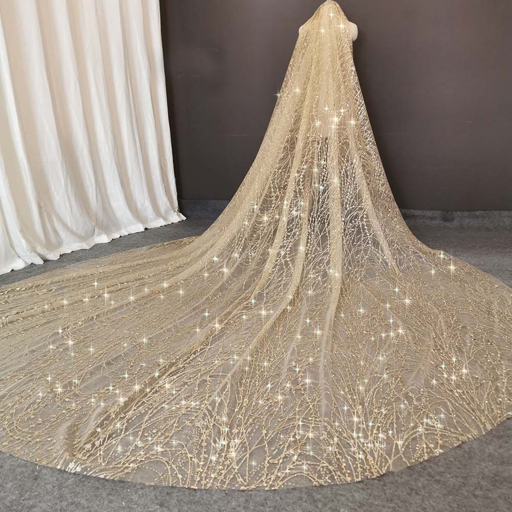 Luxury Sparkling Champagne Wedding Veil 3M Long
