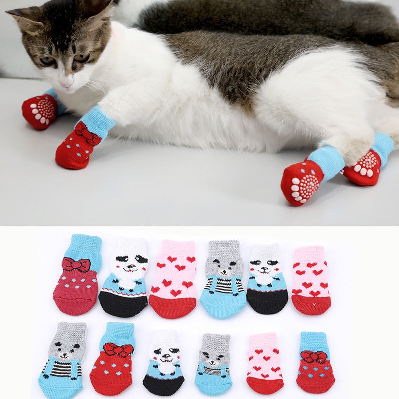 4pcs Non-Slip Indoor Socks Boots