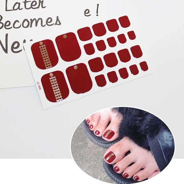 Toe Nail Sticker Glitter Full Cover Decal Strip