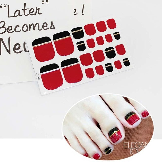 Toe Nail Sticker Glitter Full Cover Decal Strip