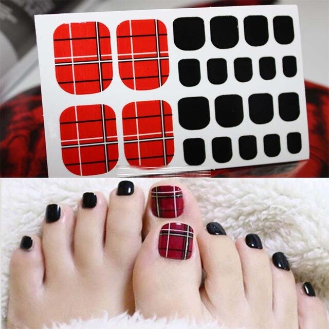 Toe Nail Sticker Glitter Full Cover Decal Strip