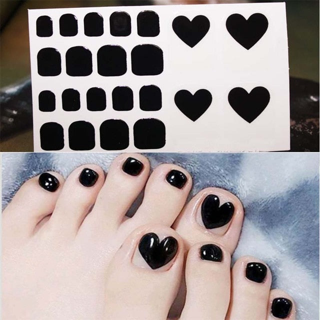 Toe Nail Sticker Glitter Full Cover Decal Strip