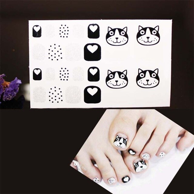 Toe Nail Sticker Glitter Full Cover Decal Strip
