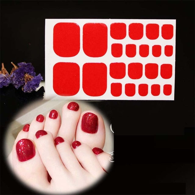 Toe Nail Sticker Glitter Full Cover Decal Strip