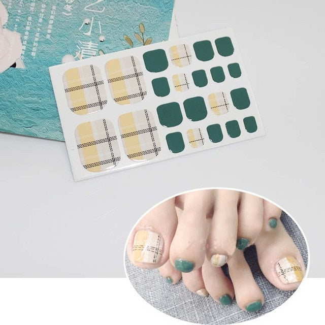 Toe Nail Sticker Glitter Full Cover Decal Strip