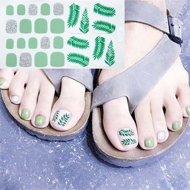Toe Nail Sticker Glitter Full Cover Decal Strip