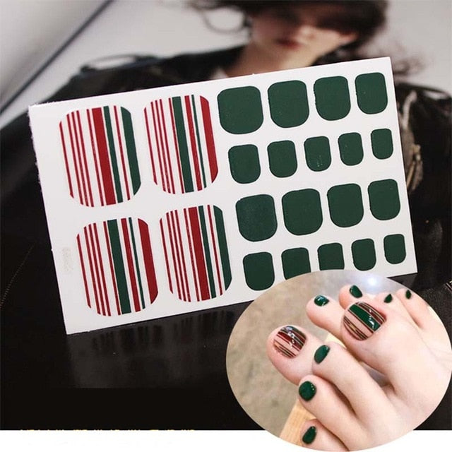 Toe Nail Sticker Glitter Full Cover Decal Strip
