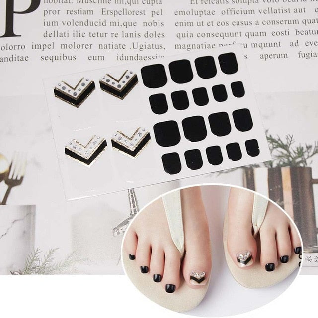 Toe Nail Sticker Glitter Full Cover Decal Strip
