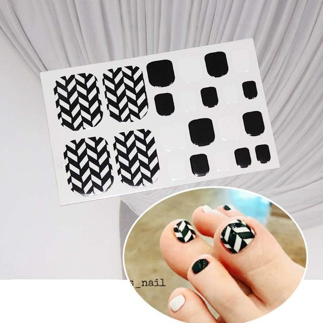 Toe Nail Sticker Glitter Full Cover Decal Strip
