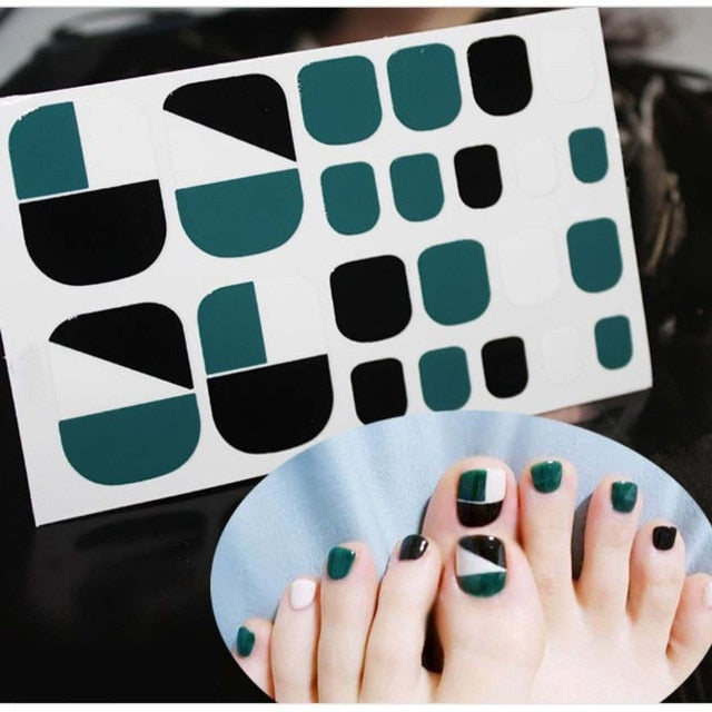 Toe Nail Sticker Glitter Full Cover Decal Strip