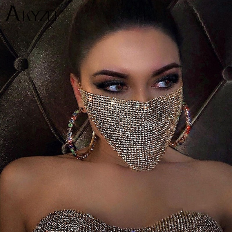 Crystal Masquerade Face Mask Jewelry