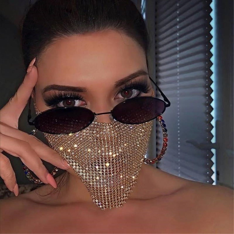 Crystal Masquerade Face Mask Jewelry