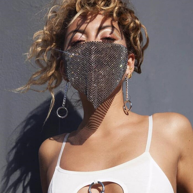 Crystal Masquerade Face Mask Jewelry