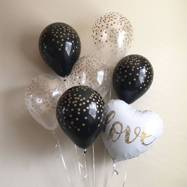 18inch White Gold Glitter Mr & Mrs LOVE Foil Balloons