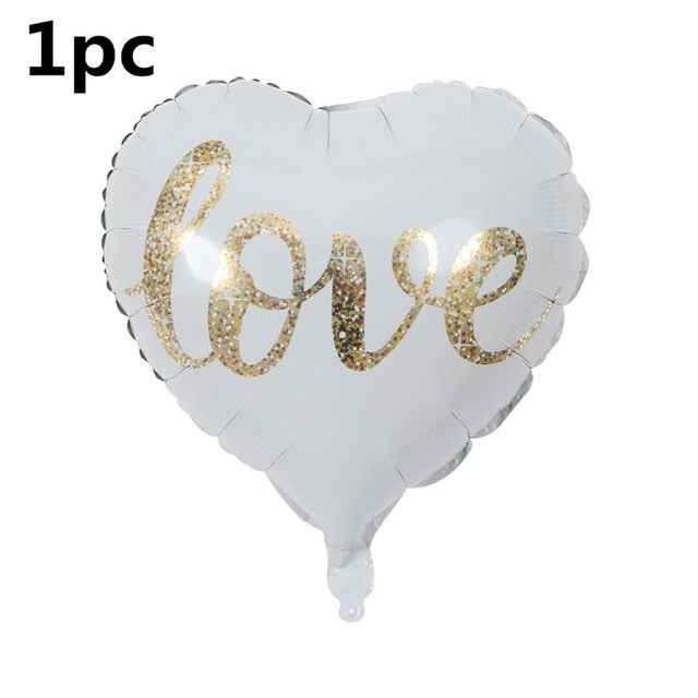 18inch White Gold Glitter Mr & Mrs LOVE Foil Balloons