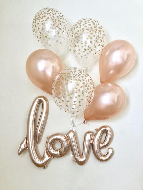 18inch White Gold Glitter Mr & Mrs LOVE Foil Balloons