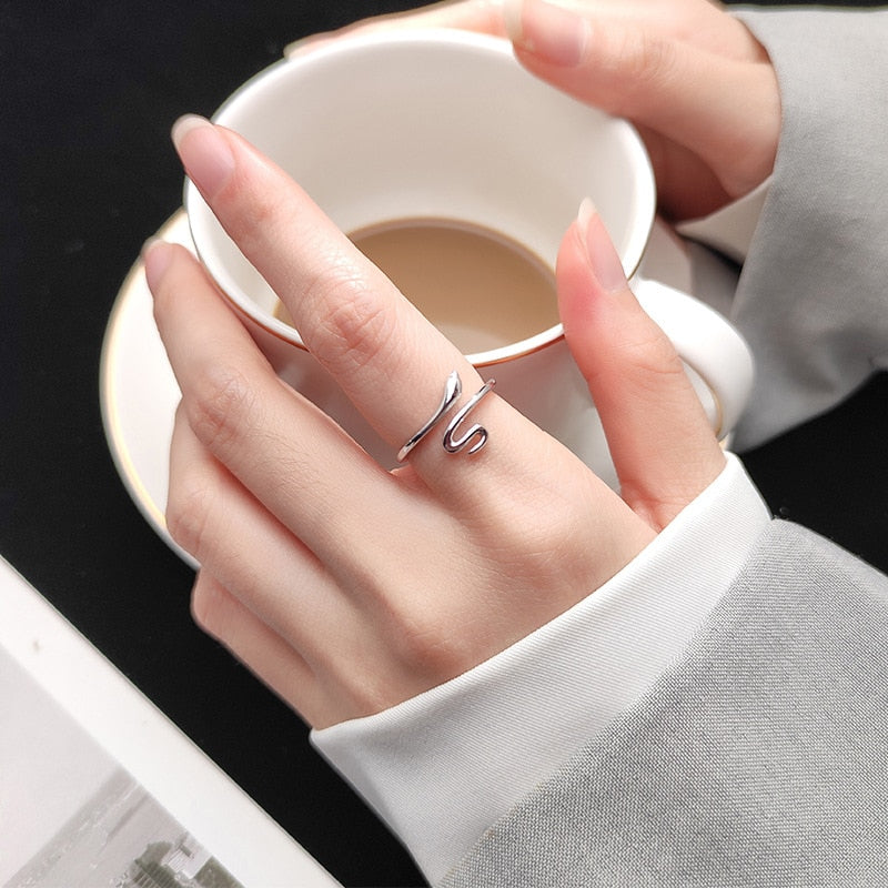 Snake 925 Sterling Silver Adjustable Ring