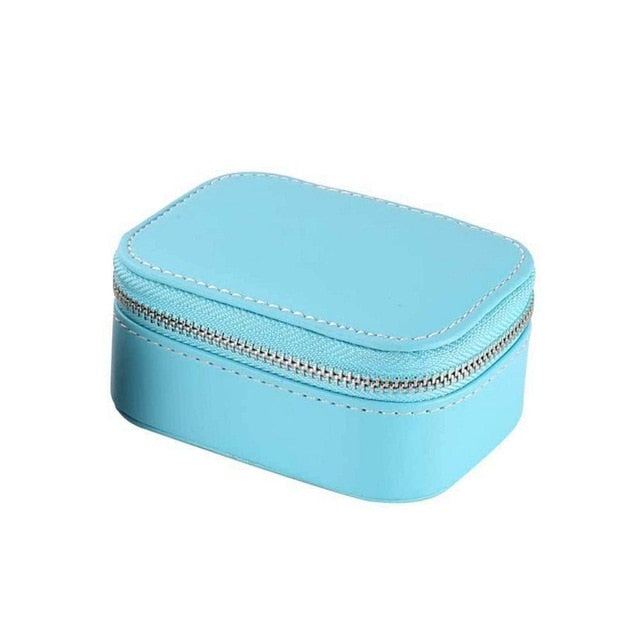 Faux PU Leather Portable Jewelry Box