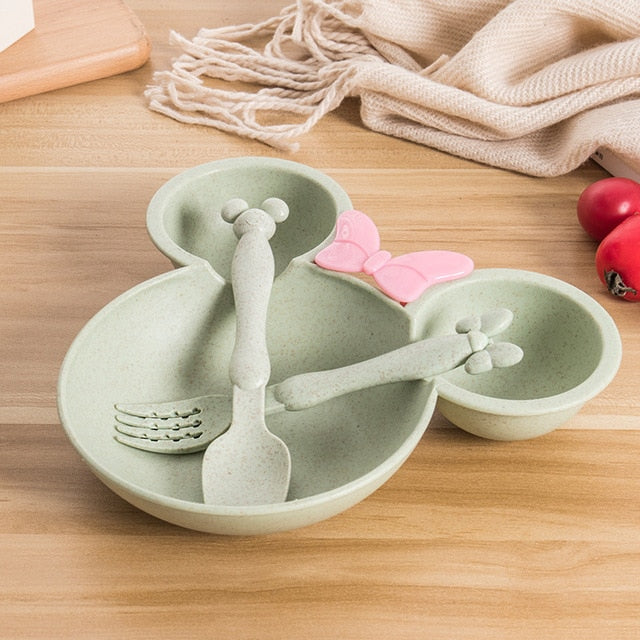 3pcs Baby Cartoon Tableware Plate Set