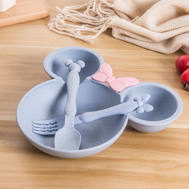 3pcs Baby Cartoon Tableware Plate Set