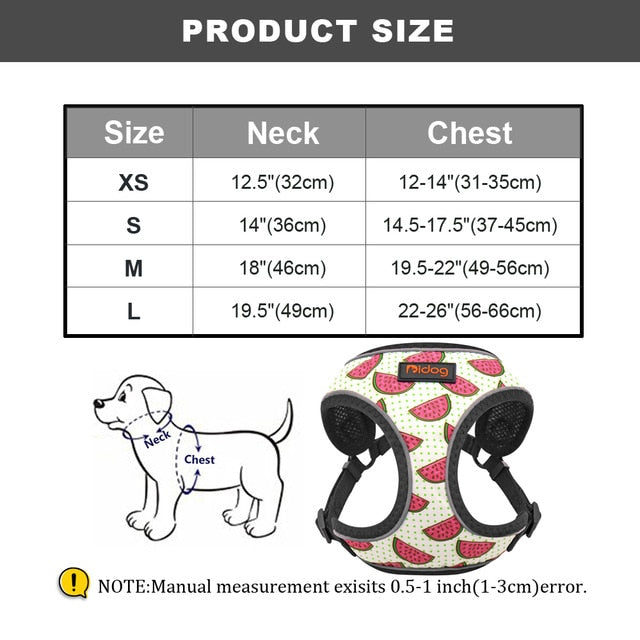 Dog Fruit Reflective Vest Harness