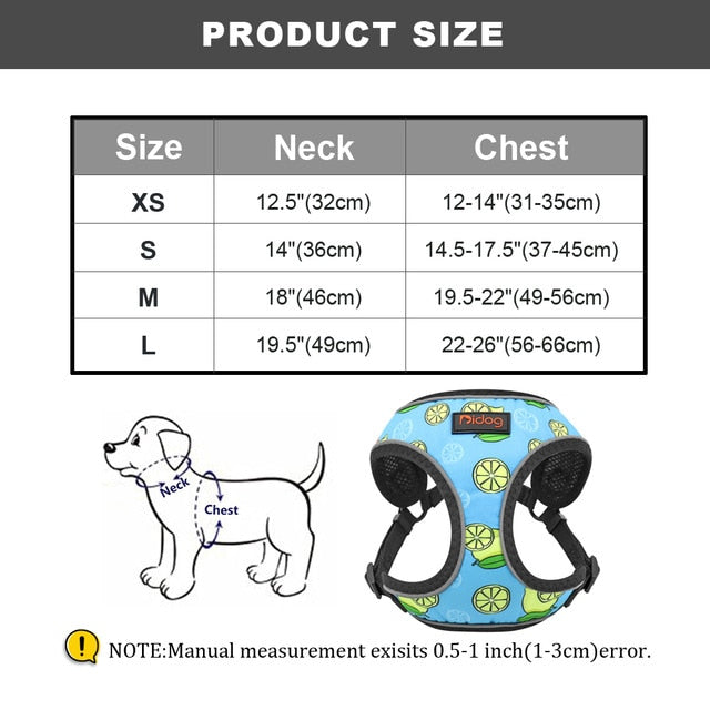 Dog Fruit Reflective Vest Harness