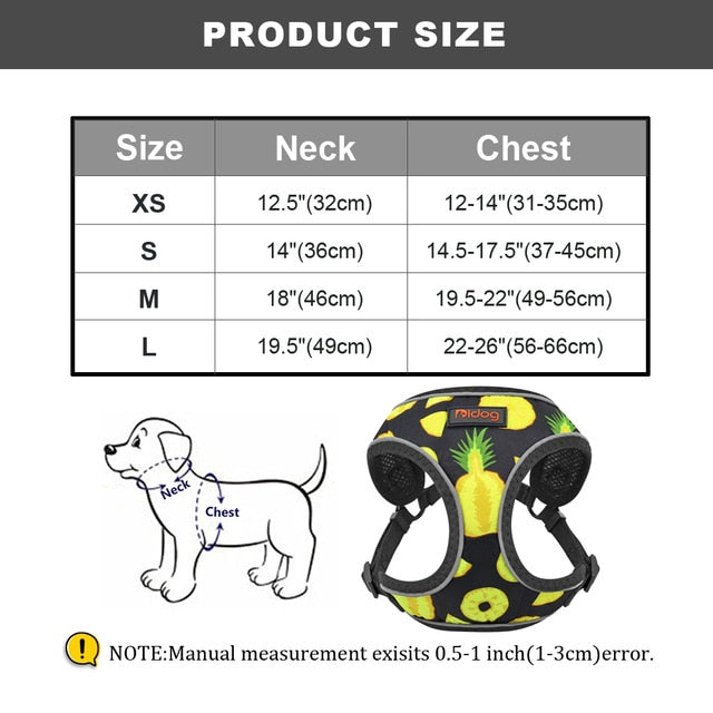 Dog Fruit Reflective Vest Harness