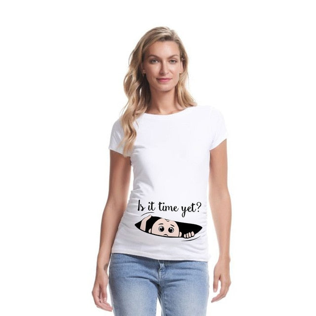Summer Cartoon Maternity Pregnancy Tee