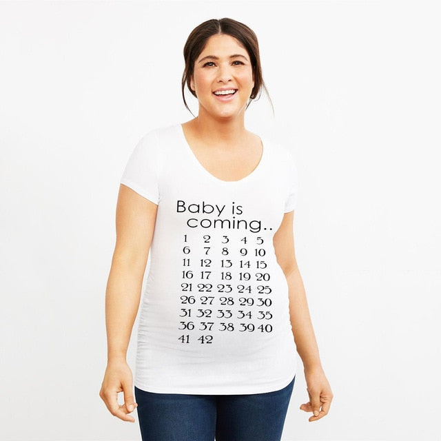 Summer Cartoon Maternity Pregnancy Tee